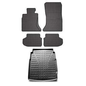 BMW 5 Series F11 Floor-Trunk Mats - Omac - El-Toro & YPS - Black - '10-'13